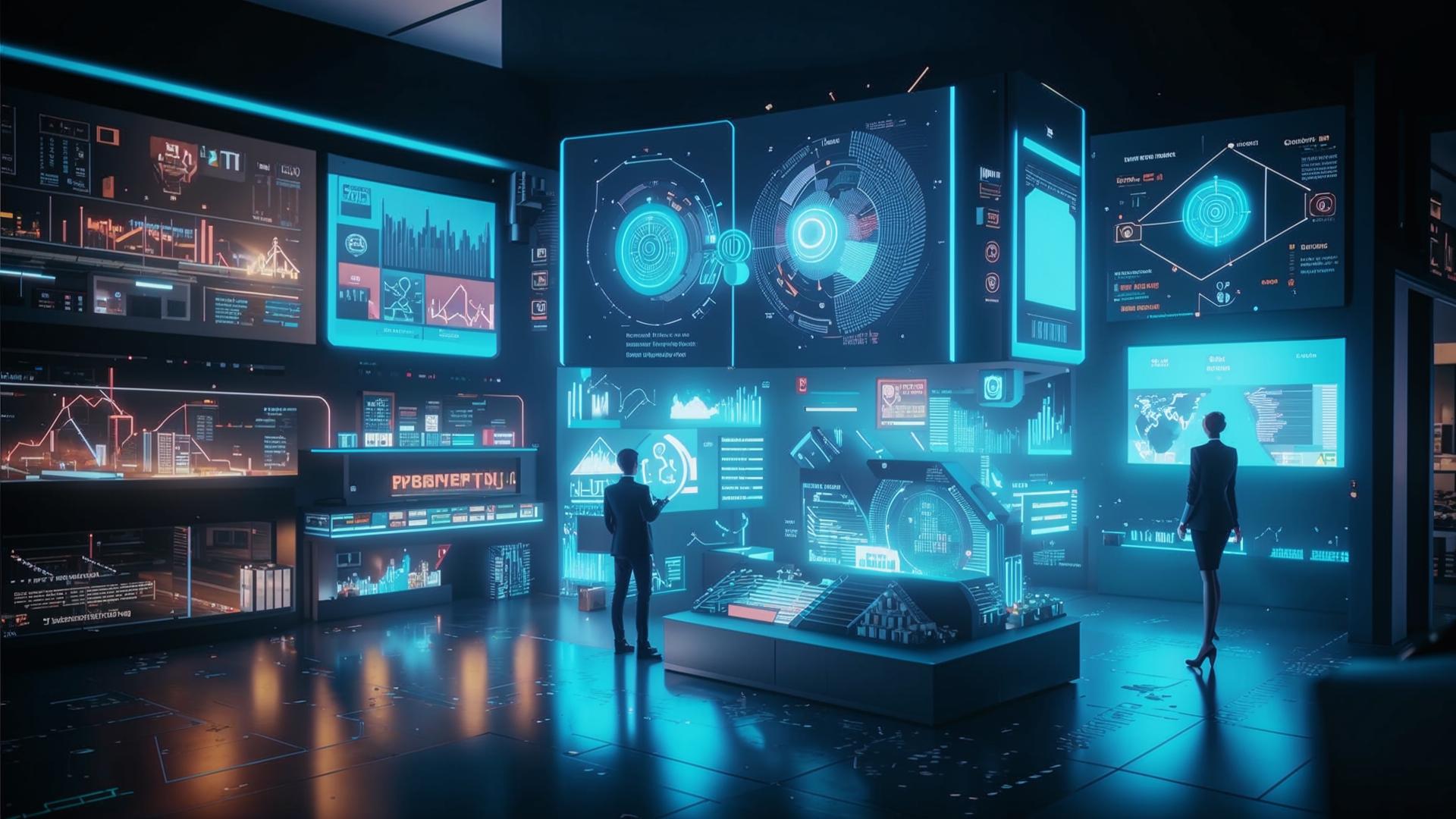 Stylized real-world AI environments with data overlays