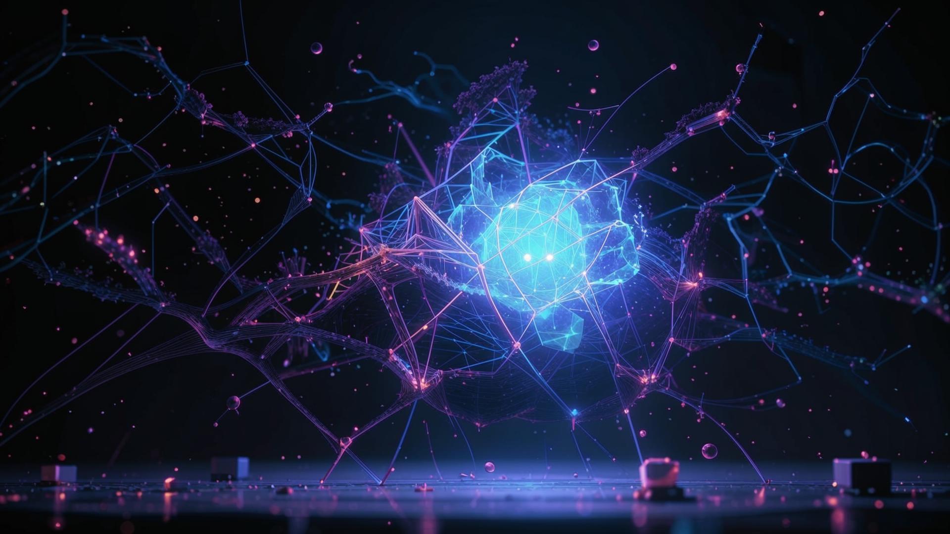 Calm neural node network with digital particle overlay